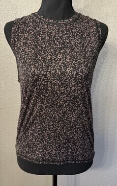X by Gottex Womens Sz XS Black Tan Abstract Back  Tie Activewear Tank Top